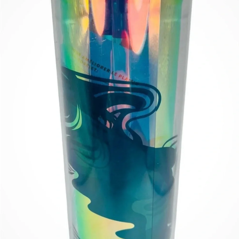 Starbucks 2023 Mermaid Siren Iridescent Double Tail Purple Tumbler 16oz NWT - Picture 3 of 7